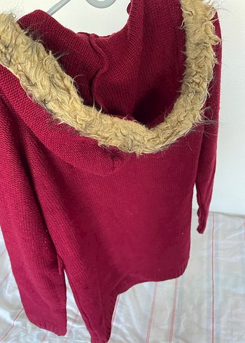 bordo örgü kız çocuk hırka - Görsel 5