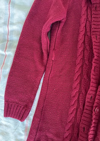 bordo örgü kız çocuk hırka - Görsel 3