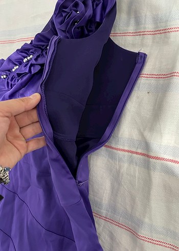 42 beden tek omuzlu abiye elbise - Görsel 2