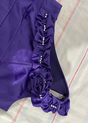 42 beden tek omuzlu abiye elbise - Görsel 3