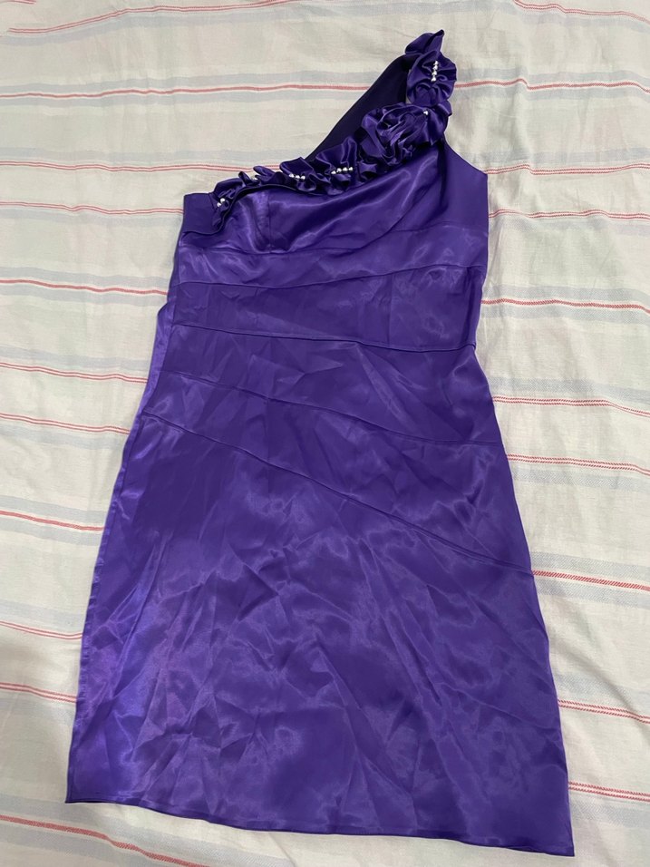 42 beden tek omuzlu abiye elbise - Görsel 5