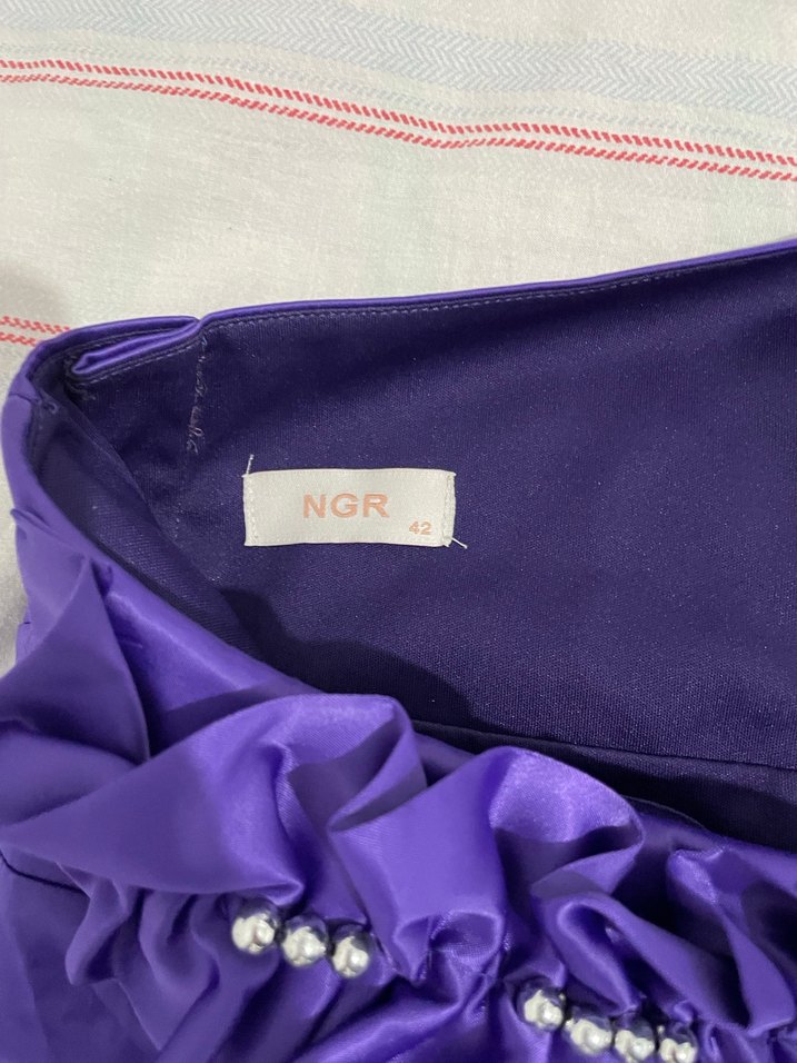 42 beden tek omuzlu abiye elbise - Görsel 4