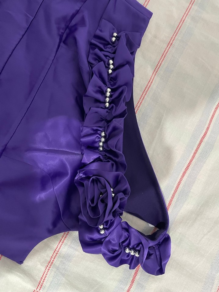 42 beden tek omuzlu abiye elbise - Görsel 3