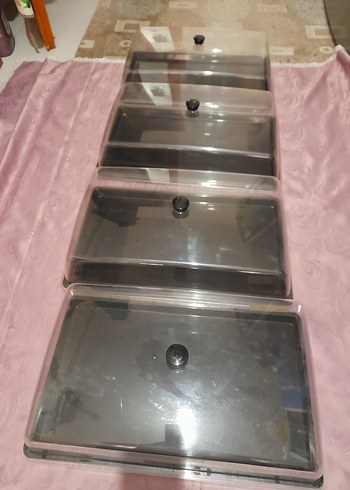Gri Şeffaf Makyaj Organizer Kutuları