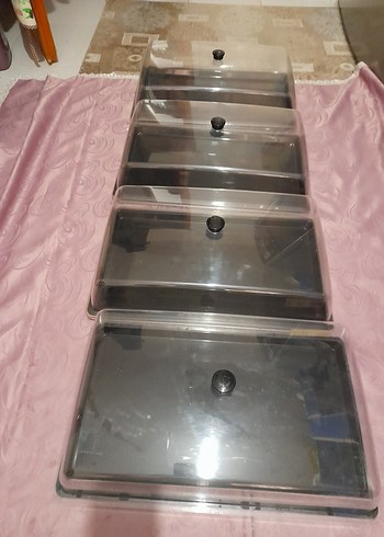 Ikea Gri Şeffaf Makyaj Organizer Kutuları