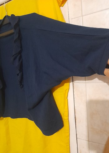 kadin Lacivert Fırfırlı Bolero - Görsel 3