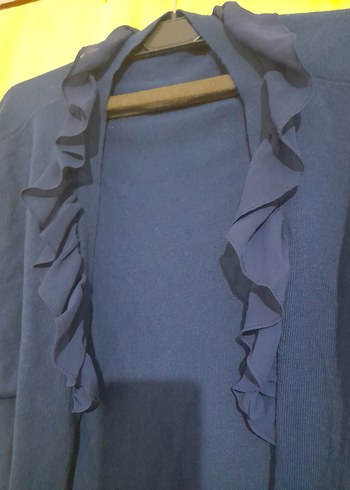 kadin Lacivert Fırfırlı Bolero - Görsel 8