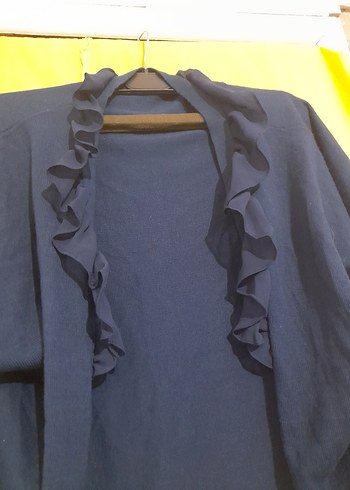 kadin Lacivert Fırfırlı Bolero - Görsel 4