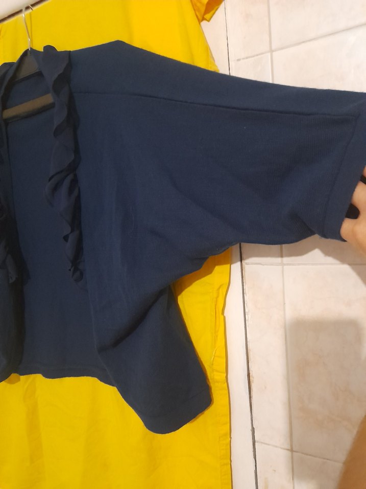 kadin Lacivert Fırfırlı Bolero - Görsel 3