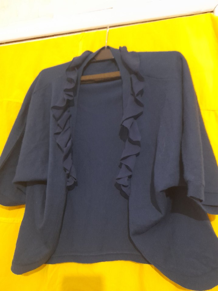 kadin Lacivert Fırfırlı Bolero - Görsel 2