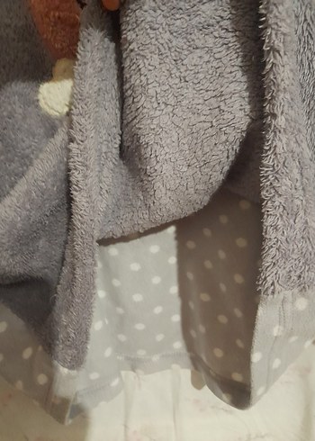 Zara Gri Desenli  Uyku  polar  pijama Üstü - Görsel 10