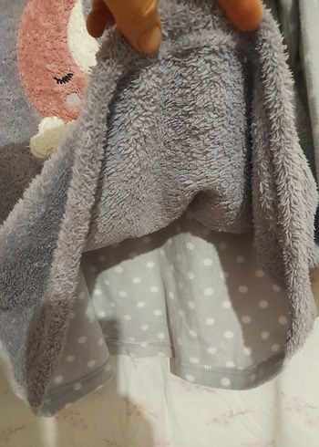 Zara Gri Desenli  Uyku  polar  pijama Üstü - Görsel 11