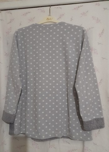 Zara Gri Desenli  Uyku  polar  pijama Üstü - Görsel 9