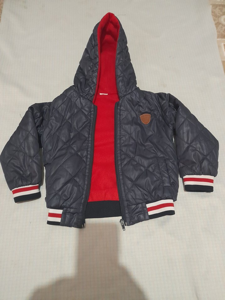 Kapüşonlu Fermuarlı 5 ,6  yaş Erkek Çocuk Mont - Görsel 2