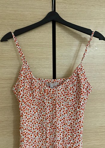 Pull and Bear Kırmızı Mini V Yaka Elbise