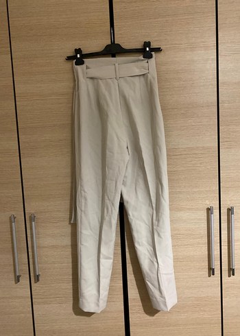 Zara Bej Kemerli Kadın Kumaş Pantolon