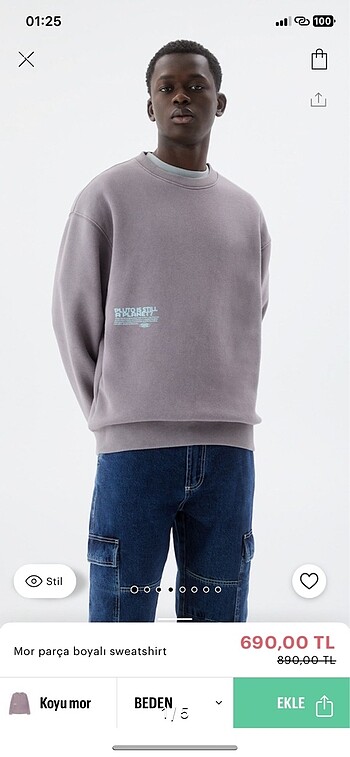 pull and bear erkek sweatshirt