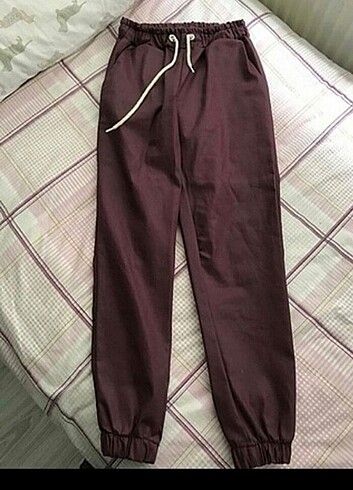 Bordo mumlu deri pantolon