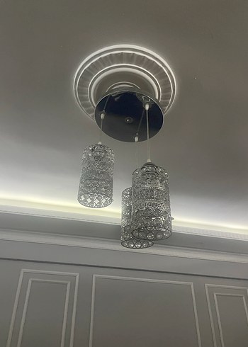 gümüş renk taşlı avize - Görsel 3