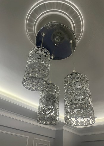 gümüş renk taşlı avize - Görsel 2