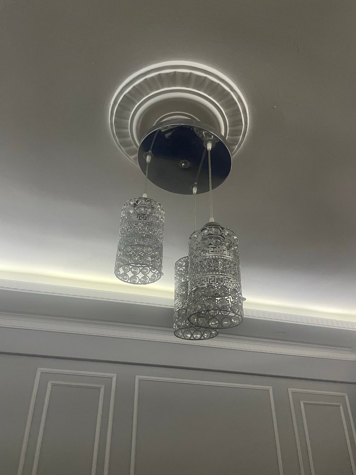 gümüş renk taşlı avize - Görsel 3