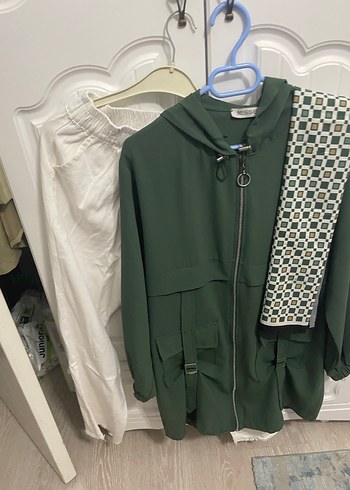 tesettür yazlık kap eşarp pantolon üçlü takım - Görsel 4