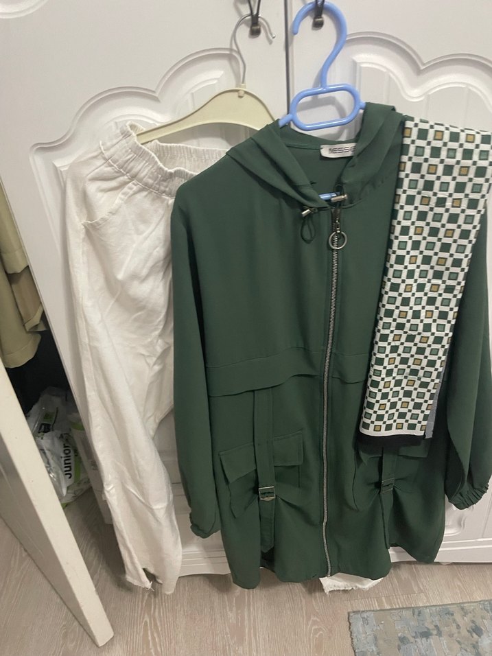 tesettür yazlık kap eşarp pantolon üçlü takım - Görsel 4