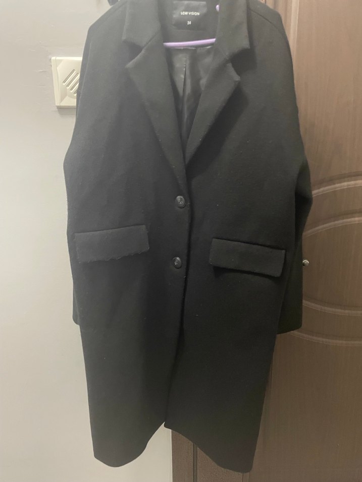 Siyah Düğmeli kaşe Kaban lcw - Görsel 2