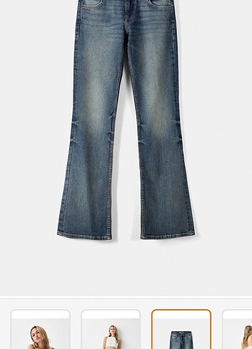 36 Beden mavi Renk BERSHKA low waist bootcut jean