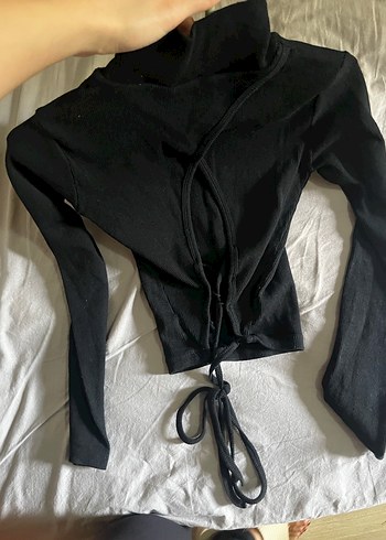 Siyah Yüksek Yakalı İnce Kadın Kazak - Görsel 3