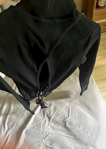 Siyah Yüksek Yakalı İnce Kadın Kazak - Görsel 4