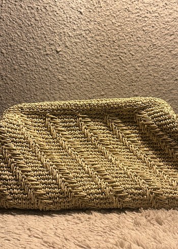 Bej Örgü Kadın Portföy Çanta - Görsel 2