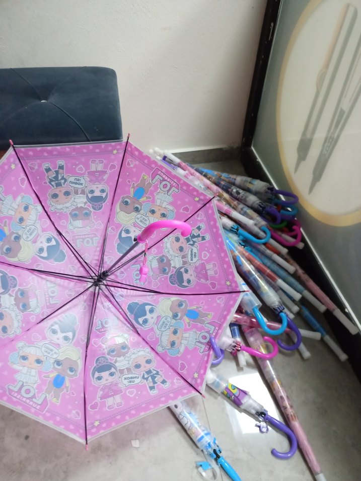 Pembe LOL Bebek Desenli çocuk Şemsiye - Görsel 2