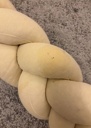 Bej Örgü Tasarımlı Beşik korumalık - Görsel 7