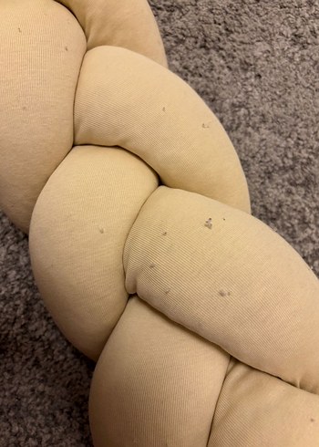 Bej Örgü Tasarımlı Beşik korumalık - Görsel 3