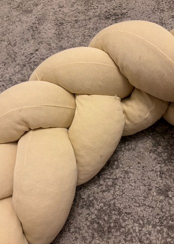 Bej Örgü Tasarımlı Beşik korumalık - Görsel 4