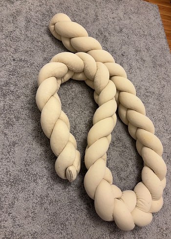 Bej Örgü Tasarımlı Beşik korumalık - Görsel 6