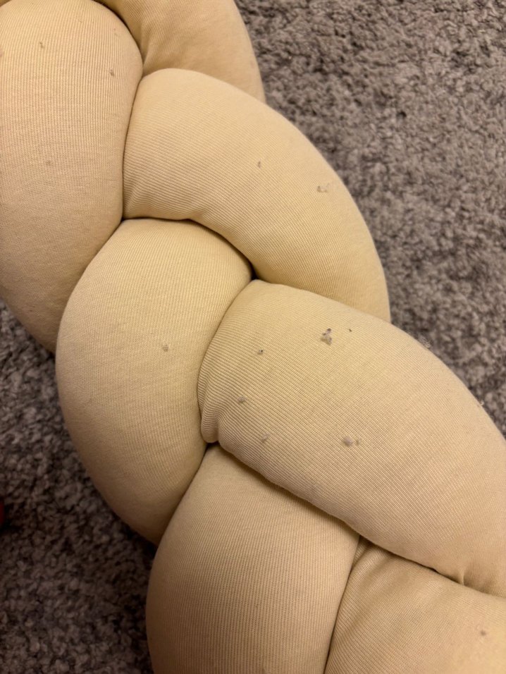 Bej Örgü Tasarımlı Beşik korumalık - Görsel 3