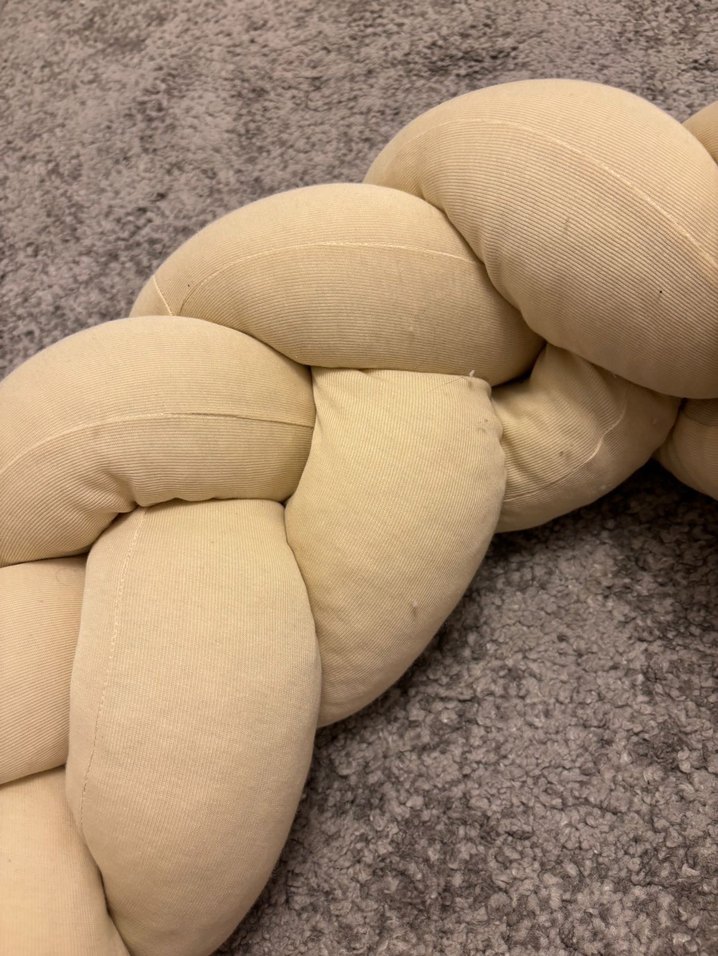 Bej Örgü Tasarımlı Beşik korumalık - Görsel 4