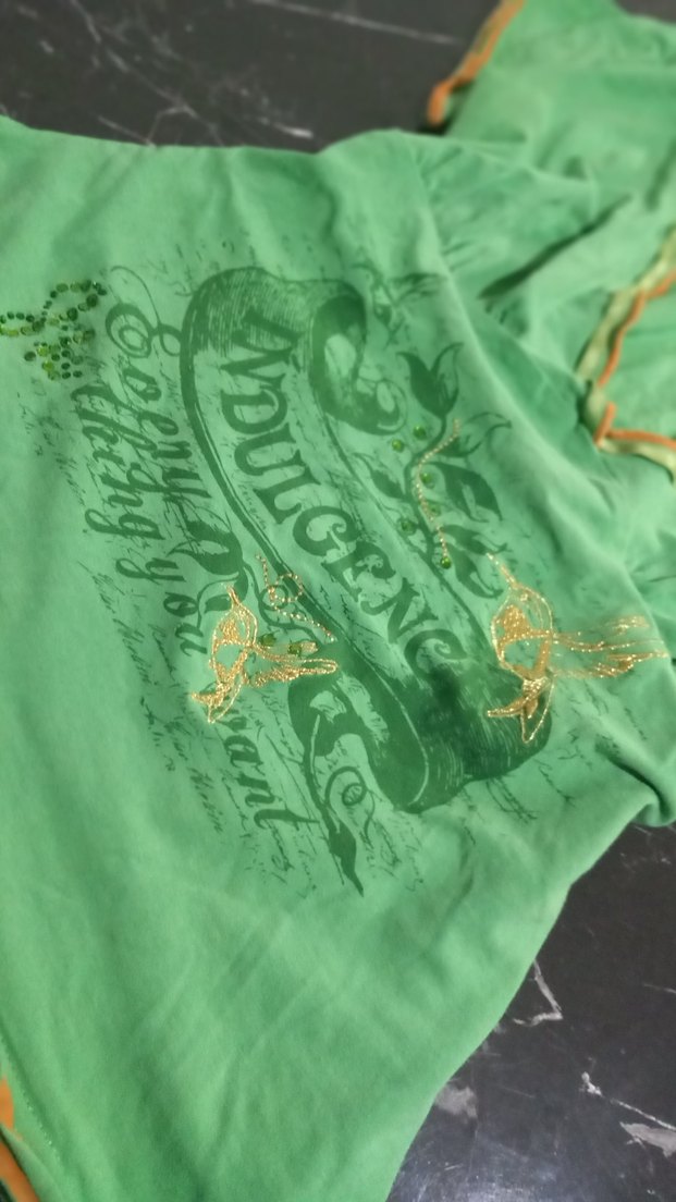 Yeşil V Yaka Drapeli vintage ust - Görsel 2