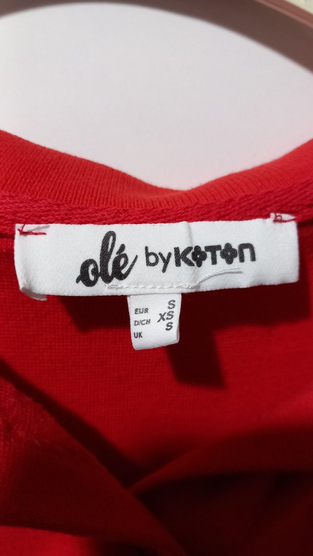 Kırmızı Polo yaka crop/bluz - Görsel 3