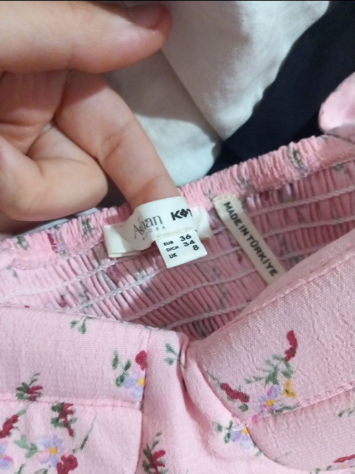 Pembe  Katlı Midi Elbise - Görsel 5