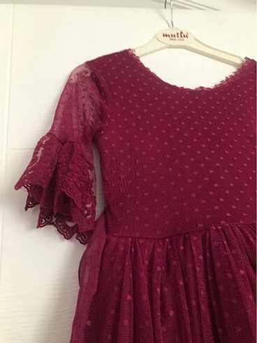 6-9 Ay Beden bordo Renk Çocuk kız elbisesı