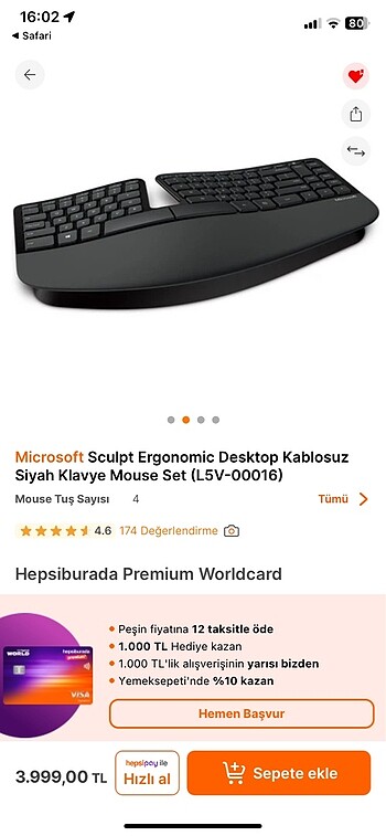 Beden Microsoft Sculpt Klavye Set