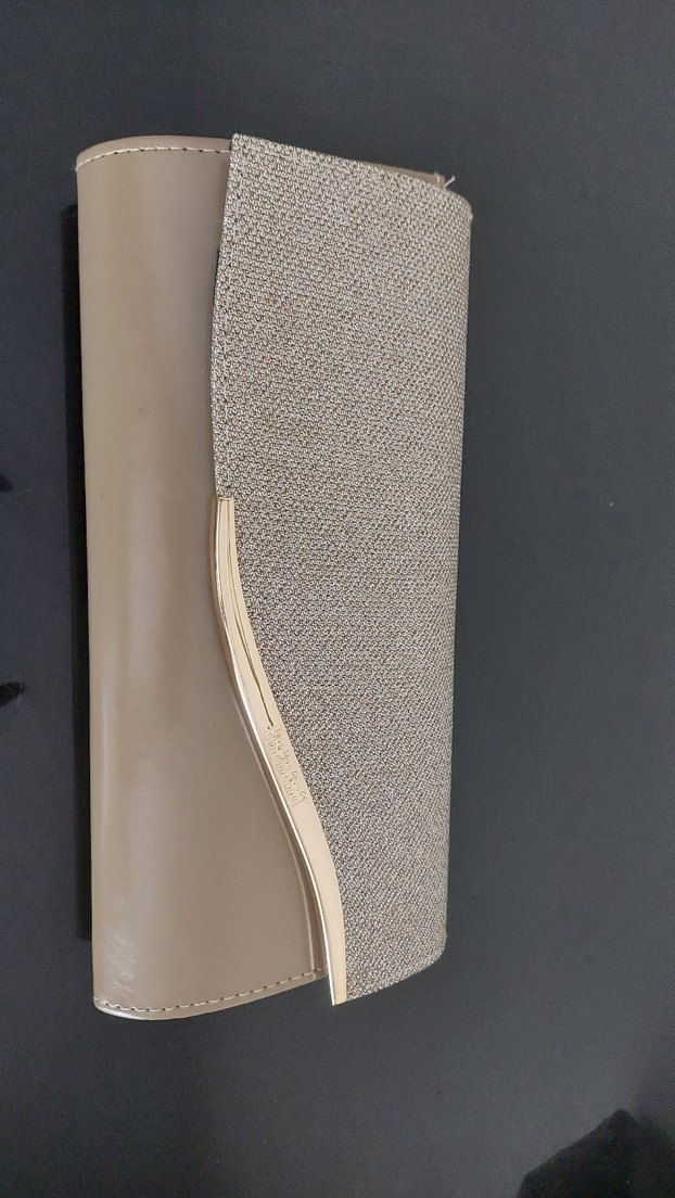 Açık Kahve Altın Rengi Zincir Detaylı Clutch Kadın El Çantası - Görsel 2