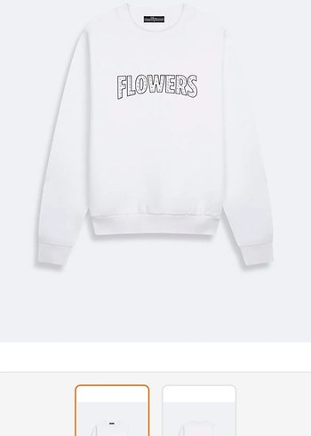 LTB LTB Metal Aplike Baskılı Pamuklu Sweatshirt Beyaz