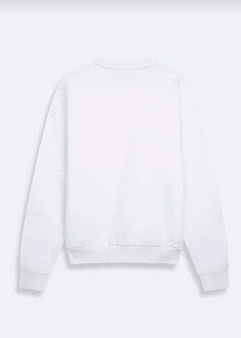 xl Beden LTB Metal Aplike Baskılı Pamuklu Sweatshirt Beyaz