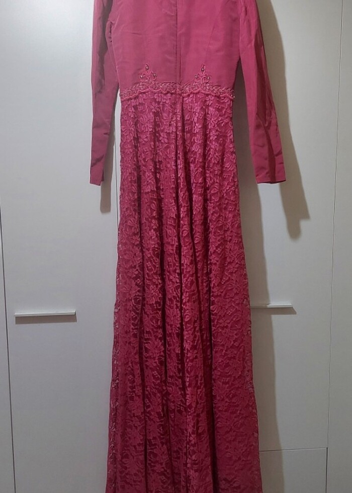 Defacto Luxe Woman Abiye Elbise Pembe Uzun - Görsel 2