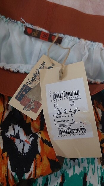 Koton Ole Beli Lastikli Etek 3KAL71712JW  - Görsel 5