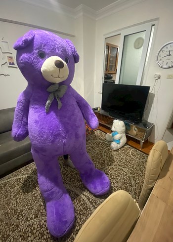 Büyük Mor Peluş Ayı Oyuncak